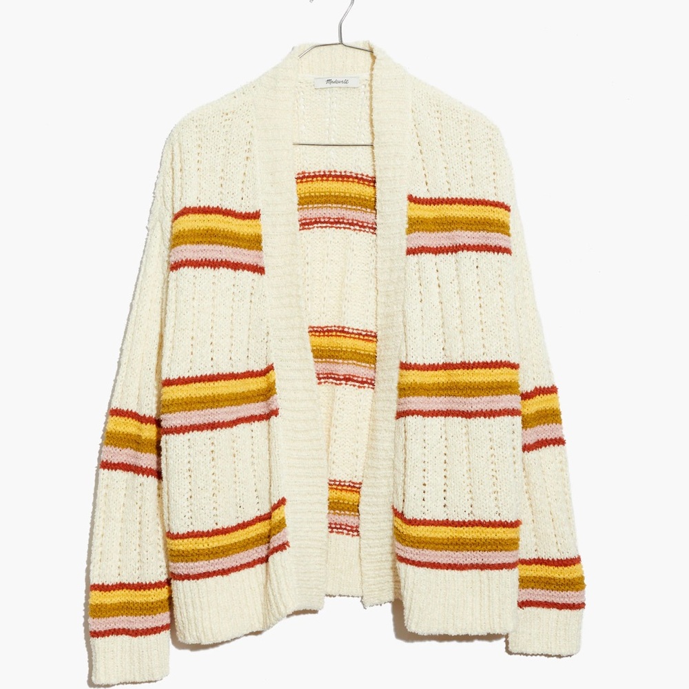 Madewell Stripped Diaz Open Cardigan Sweater